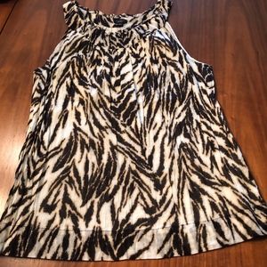 TALBOTS Size 12 ANIMAL PRINT Tank Top Blouse Shirt